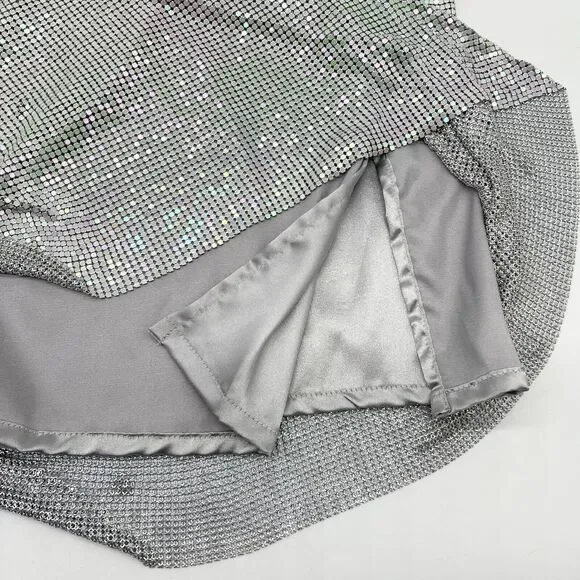 House of Harlow 1960 Rhinestone Mini Dress Womens Medium Disco Iridescent Club - Picture 6 of 9